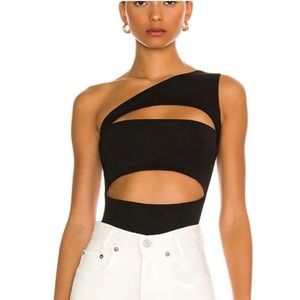 NWT SUPERDOWN Tori Cut Out Bodysuit- Medium- Black